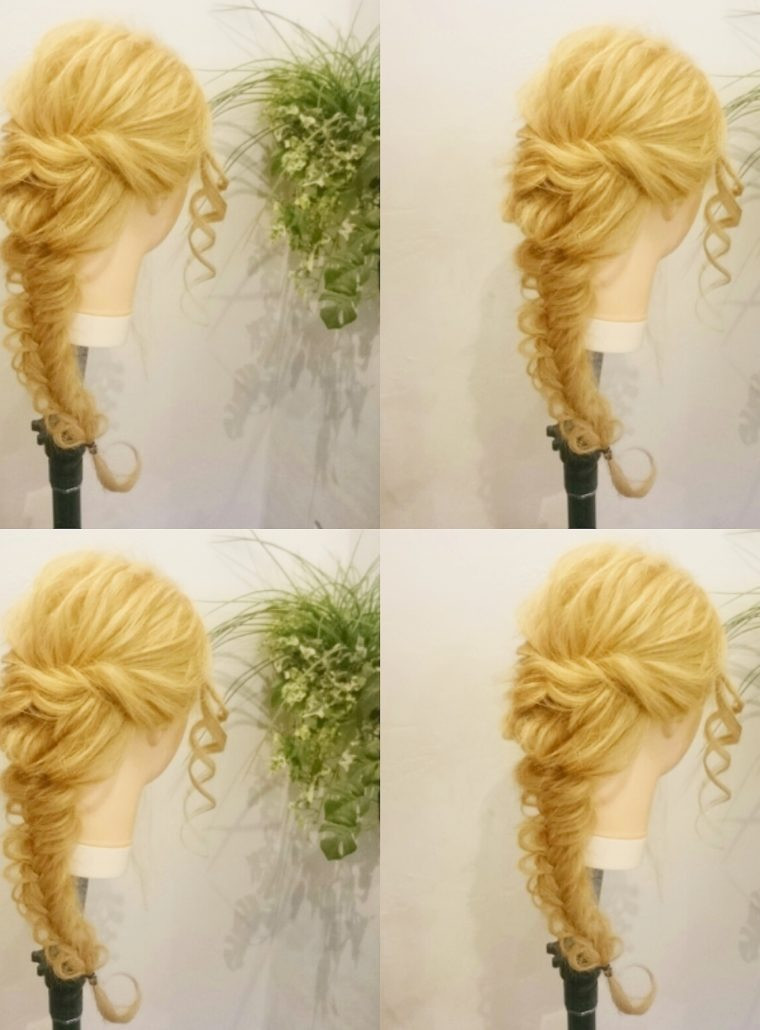 エビ編みヘアアレンジ